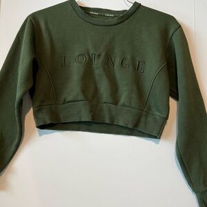 EUC LOUNGE green cropped sweater - small